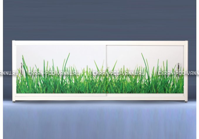Экран на роликах EUROPLEX Трава – купить по цене 12400 руб. в интернет-магазине в городе Челябинск картинка 1