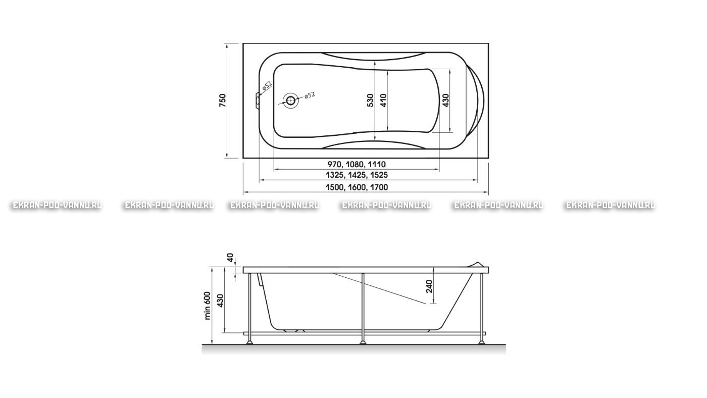 Акриловая ванна Relisan Elvira 160x75 – купить по цене 15940 руб. в интернет-магазине в городе Челябинск картинка 10