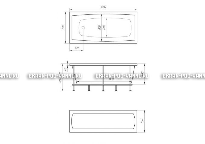 Акриловая ванна 1MarKa Melora 150x70 – купить по цене 12300 руб. в интернет-магазине в городе Челябинск картинка 4