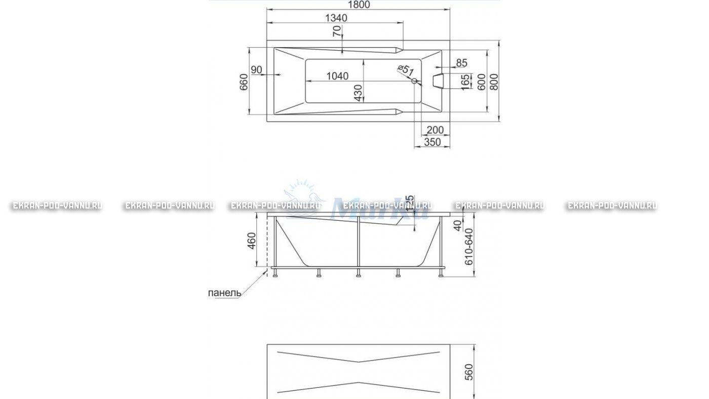 Акриловая ванна 1MarKa Raguza 180x80 – купить по цене 17854 руб. в интернет-магазине в городе Челябинск картинка 13