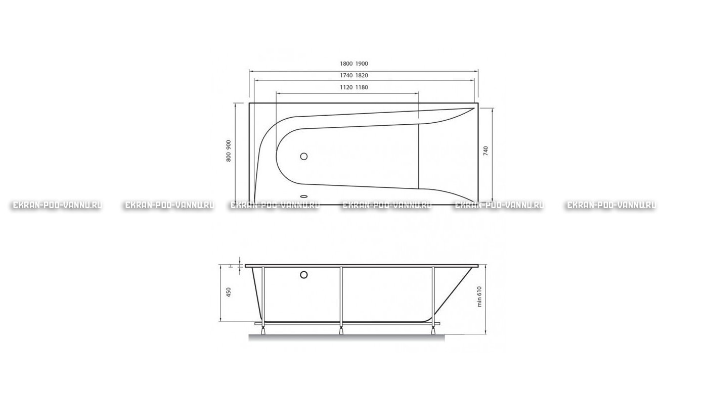 Акриловая ванна Vayer Boomerang 190x90 – купить по цене 53050 руб. в интернет-магазине в городе Челябинск картинка 15