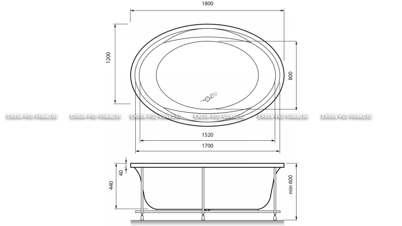 Акриловая ванна Vayer Opal 180x120 – купить по цене 33850 руб. в интернет-магазине в городе Челябинск картинка 13